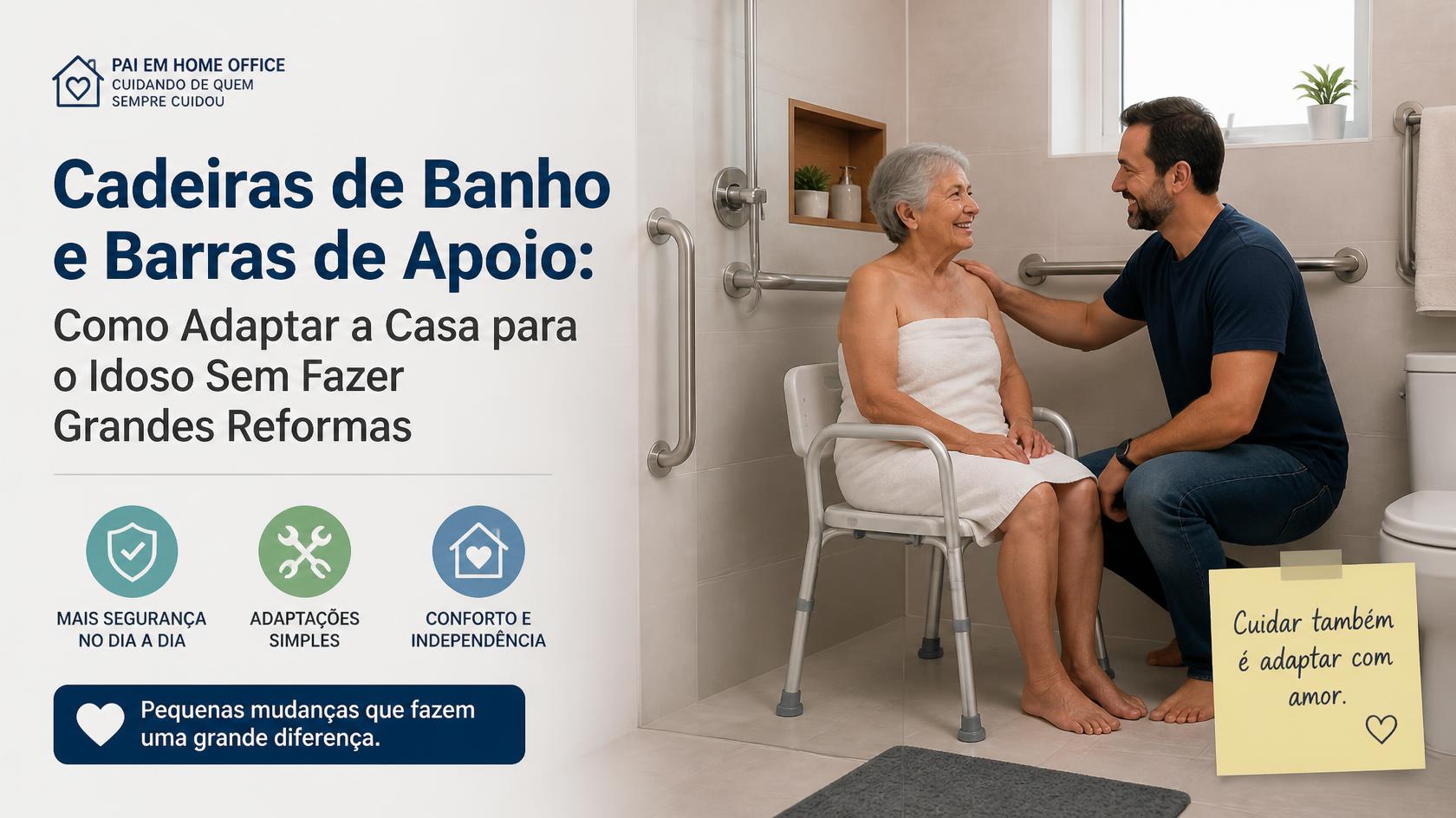 Cadeiras de Banho e Barras de Apoio: Como Adaptar a Casa para o Idoso Sem Fazer Grandes Reformas